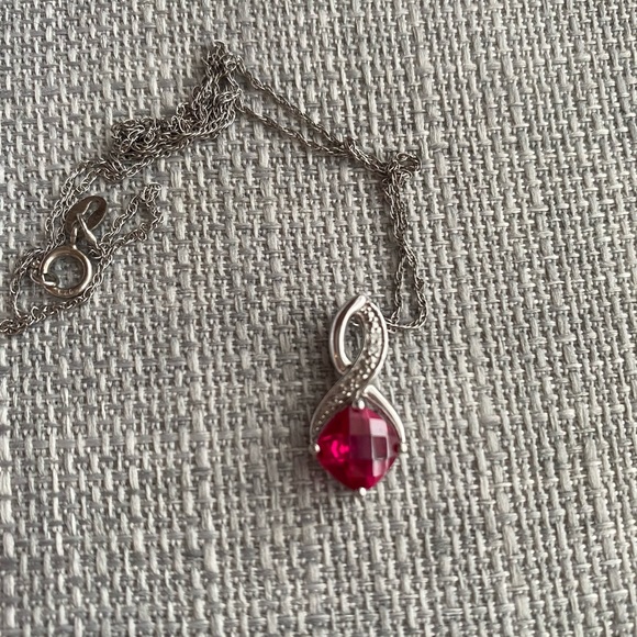 Amanda Rose Collection Lab Grown Ruby Pendant - Picture 5 of 5
